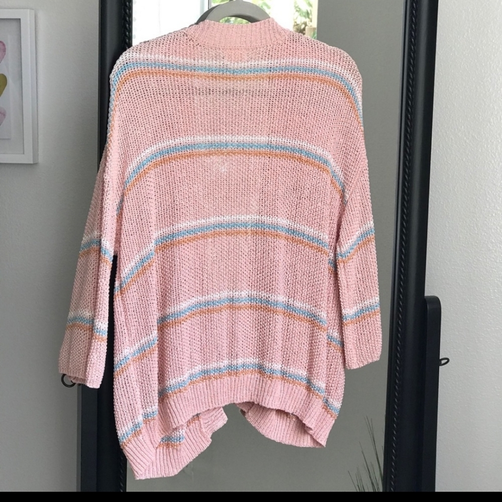 BNWOT POL Oversized Pink Striped Cardigan. - Picture 2 of 16